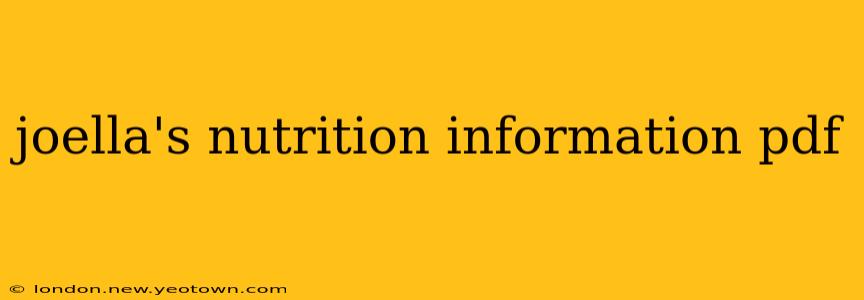 joella's nutrition information pdf