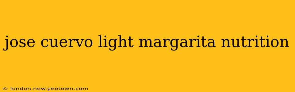 jose cuervo light margarita nutrition