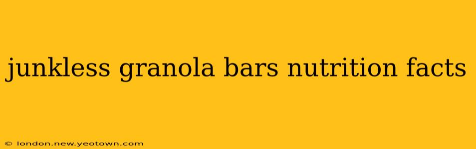 junkless granola bars nutrition facts
