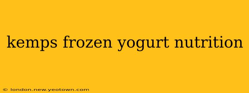 kemps frozen yogurt nutrition