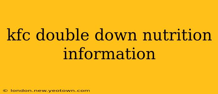 kfc double down nutrition information