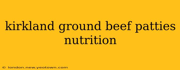 kirkland ground beef patties nutrition