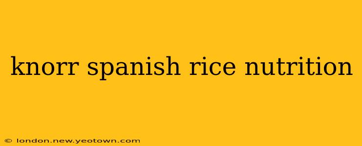 knorr spanish rice nutrition