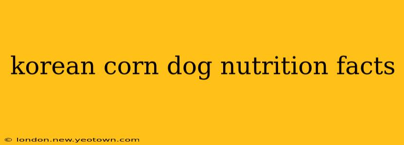korean corn dog nutrition facts