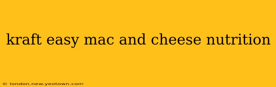 kraft easy mac and cheese nutrition