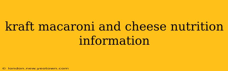 kraft macaroni and cheese nutrition information