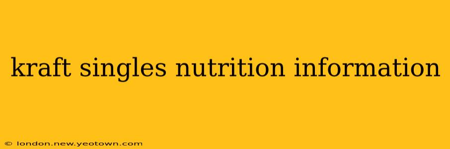 kraft singles nutrition information
