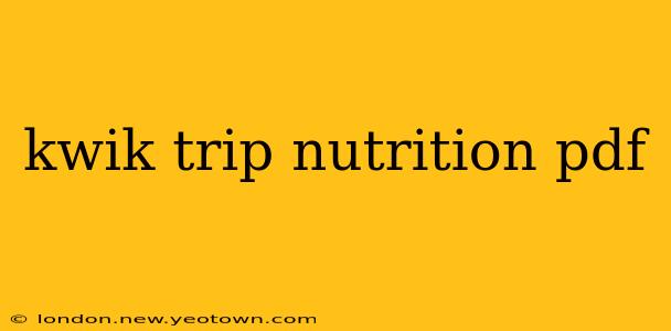 kwik trip nutrition pdf