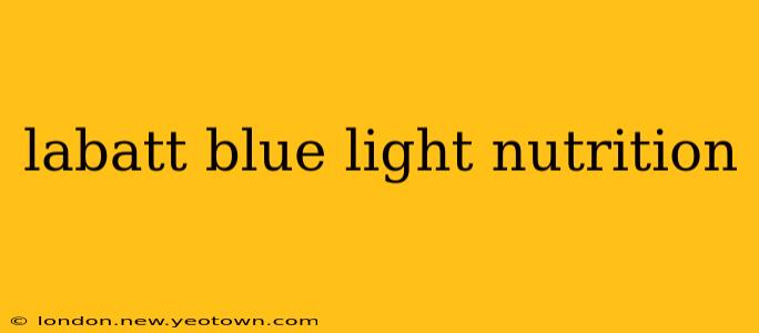 labatt blue light nutrition