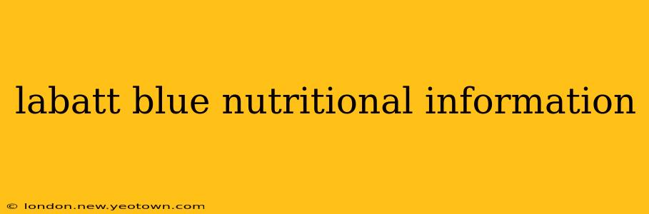labatt blue nutritional information