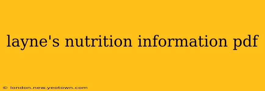layne's nutrition information pdf
