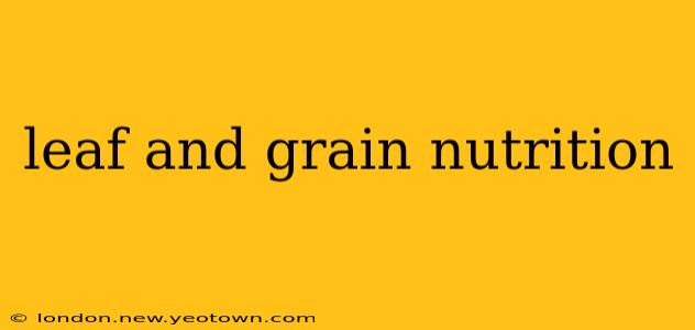 leaf and grain nutrition