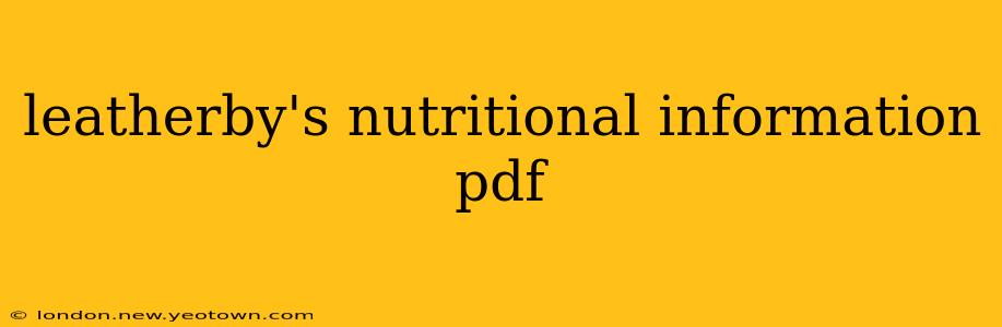 leatherby's nutritional information pdf