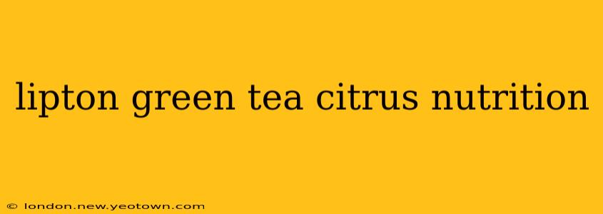 lipton green tea citrus nutrition