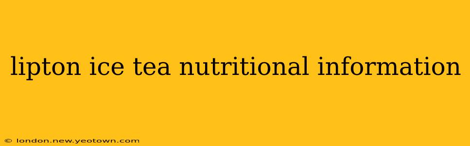 lipton ice tea nutritional information