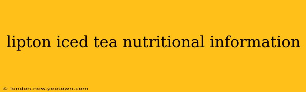 lipton iced tea nutritional information