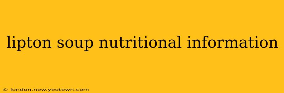 lipton soup nutritional information