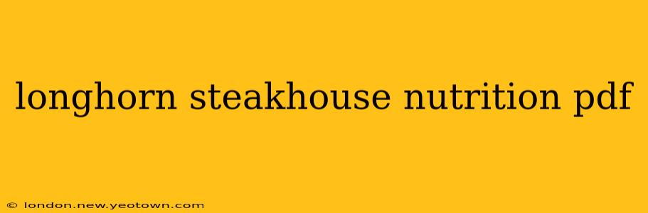 longhorn steakhouse nutrition pdf
