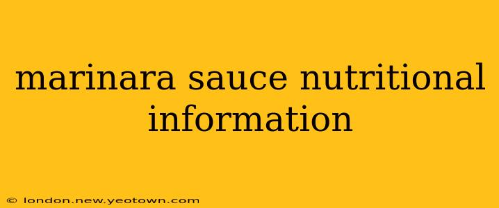 marinara sauce nutritional information