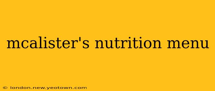 mcalister's nutrition menu