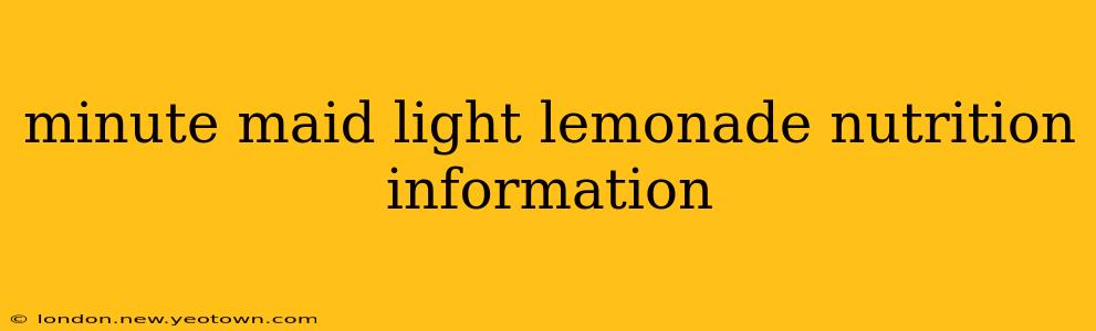 minute maid light lemonade nutrition information