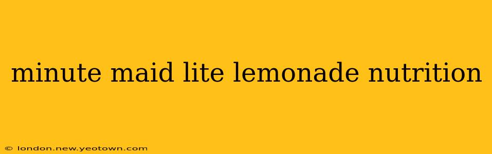 minute maid lite lemonade nutrition