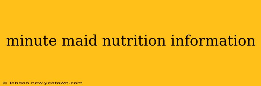 minute maid nutrition information