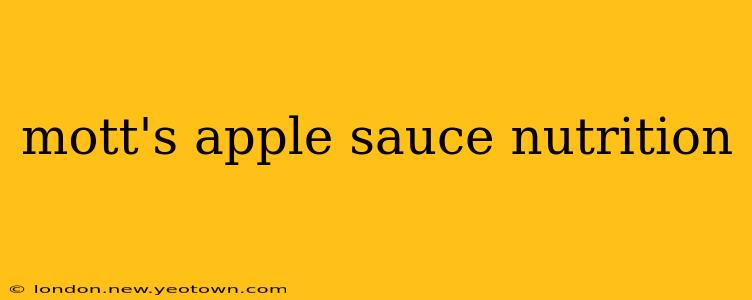 mott's apple sauce nutrition