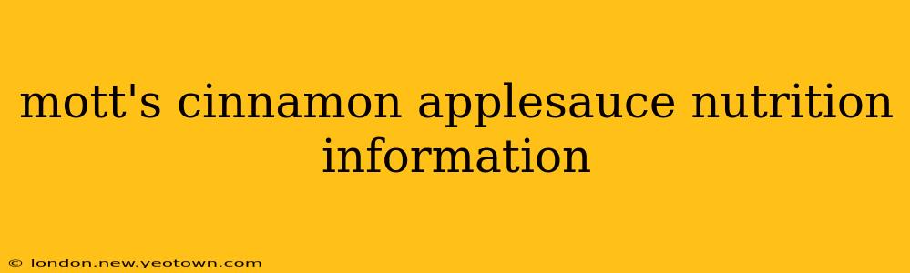 mott's cinnamon applesauce nutrition information