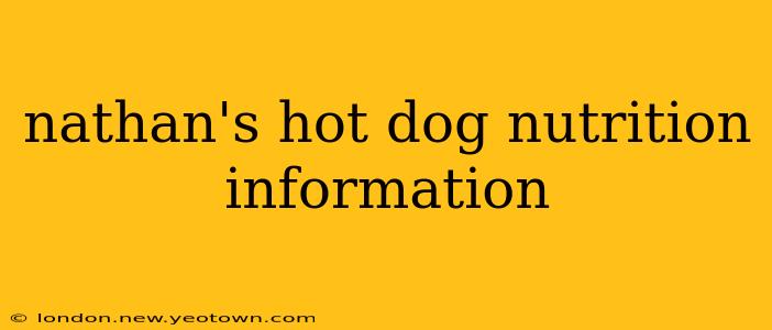 nathan's hot dog nutrition information