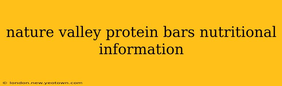 nature valley protein bars nutritional information