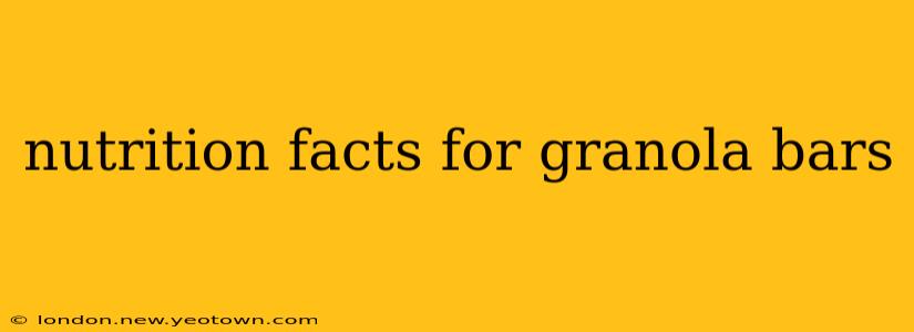 nutrition facts for granola bars