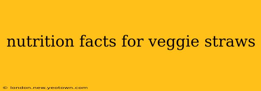 nutrition facts for veggie straws
