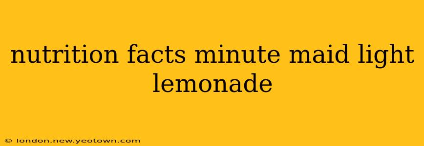 nutrition facts minute maid light lemonade