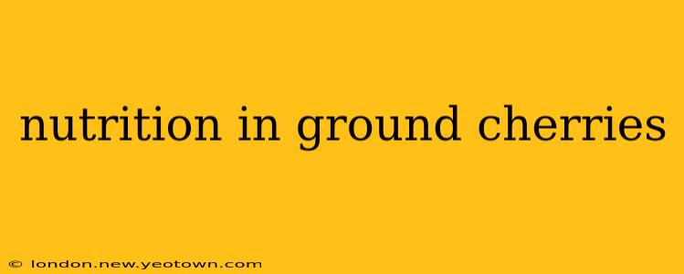 nutrition in ground cherries