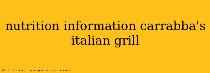 nutrition information carrabba's italian grill