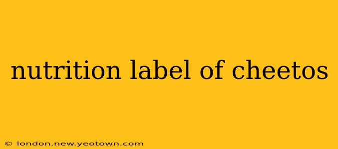 nutrition label of cheetos