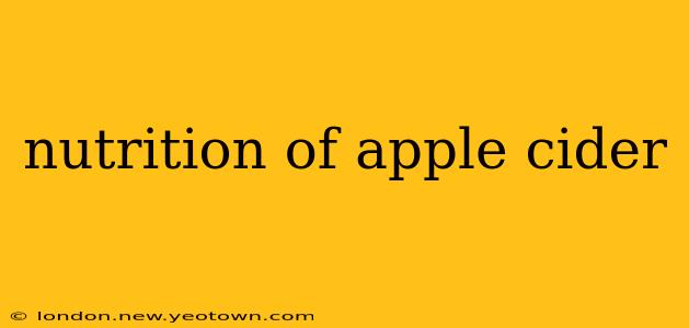 nutrition of apple cider