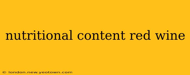 nutritional content red wine