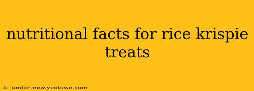 nutritional facts for rice krispie treats