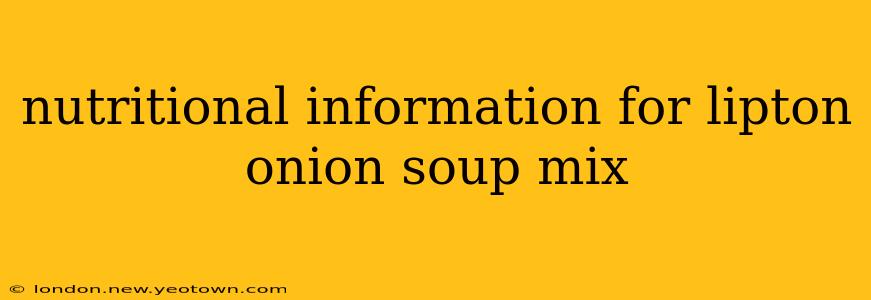 nutritional information for lipton onion soup mix