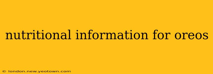nutritional information for oreos