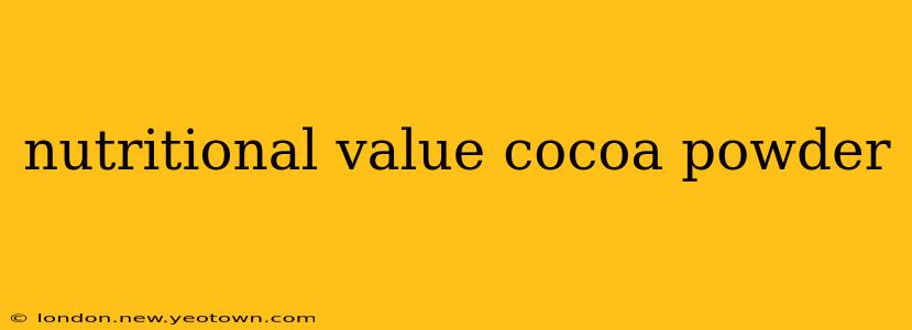 nutritional value cocoa powder