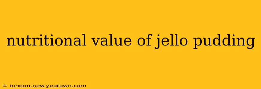 nutritional value of jello pudding