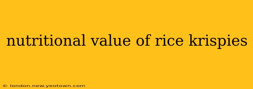 nutritional value of rice krispies