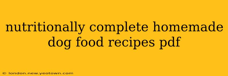 nutritionally complete homemade dog food recipes pdf