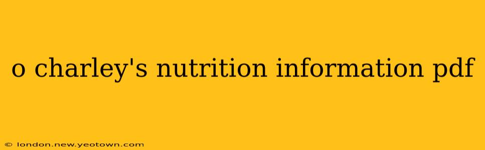 o charley's nutrition information pdf