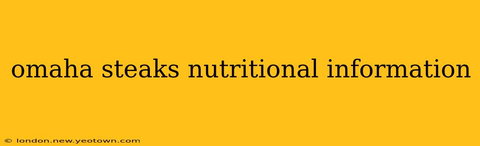omaha steaks nutritional information
