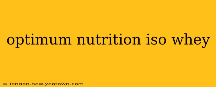 optimum nutrition iso whey