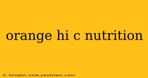 orange hi c nutrition